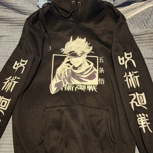 Jujutsu Kaisen Black Graphic Hoodie Of Satoru Gojo - Size L